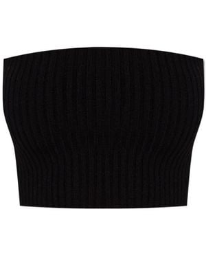 Chloé Ribbed-Knit Bandeau Top - Black