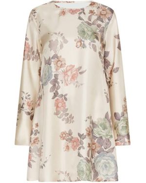 Marella Flared Silk Twill Dress - Natural