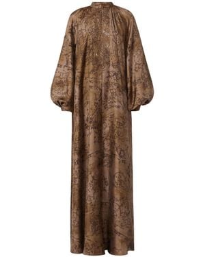 Max Mara Mxmalpe Flared Printed Dress - Brown