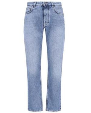 Off-White c/o Virgil Abloh Half Arrow Printed Straight Leg Jeans - Blue