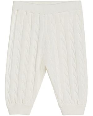Brunello Cucinelli Cotton Cable-Knit Baby Bernie Pants - White