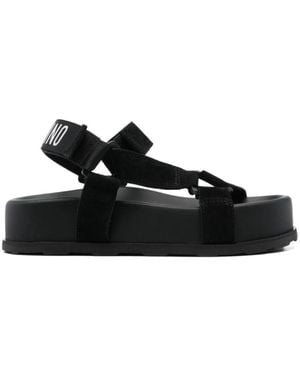 Moschino Touch-Strap Fastened Open-Toe Sandals - Black