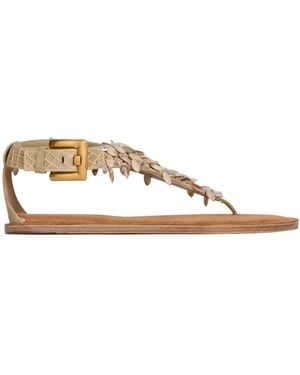 Balmain Flat Sandals - Brown