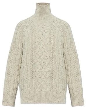 TOTEME Totême Cable-Knit Turtleneck Knitted Jumper - White