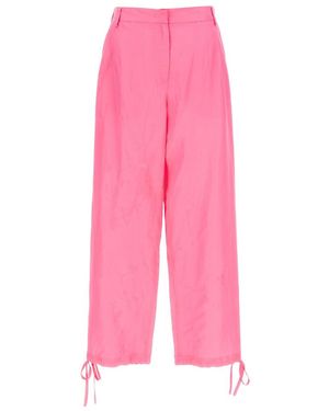 MSGM Elasticated-Ankles Wide-Leg Trousers - Pink