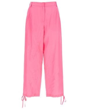 MSGM Elasticated-Ankles Wide-Leg Pants - Pink