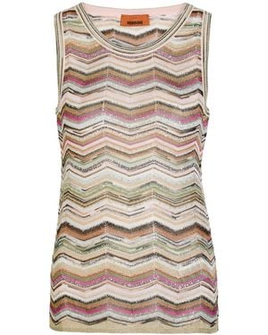 Missoni Chevron Fine-Knit Top - Natural
