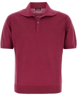 ZEGNA Short-Sleeve Polo Shirt - Red