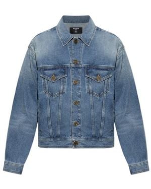 Balmain Long-Sleeve Denim Jacket - Blue
