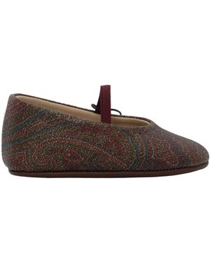Etro Paisley-Print Ballet Flats - Brown