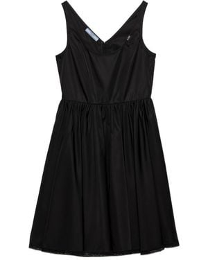 Prada Sleeveless Flared Fit Mini Dress - Black