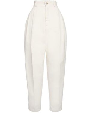 Jacquemus Pleated Zipper Jeans - White