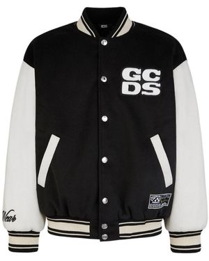 Gcds Two-Toned Long-Sleeved Bomber Jacket - Black