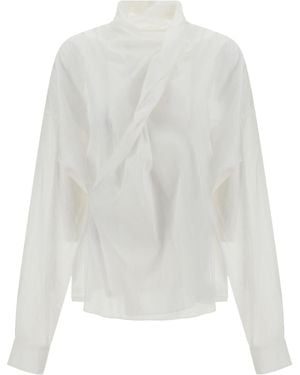 Quira Long-Sleeved Wrap Shirt - White