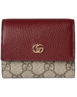 Gucci Gg Marmont Bi-Color Mini Wallet - Red