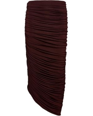 Magda Butrym Asymmetrical Draped Midi Skirt - Red
