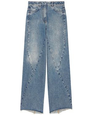 Givenchy Vintage Effect Wide-Leg Jeans - Blue