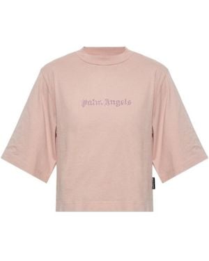 Palm Angels Crew-Neck T-Shirt - Pink
