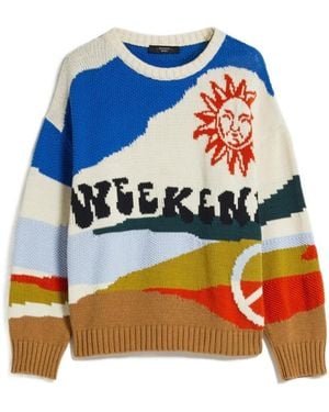 Weekend by Maxmara Intarsia Knitted Pullover - Blue