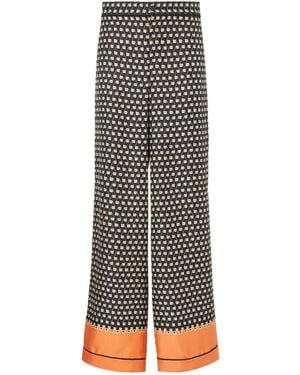 Fendi Printed Silk Pants - Gray