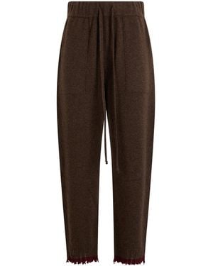 Uma Wang Ribbed Knit Casual Trousers - Brown