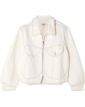 FRAME Heart-Shaped Denim Jacket - White