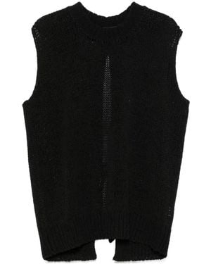 Roberto Collina Slipover Waistcoat Round Neck Sleeveless - Black