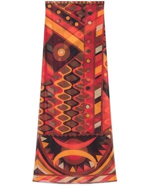 PUCCI Pucci Geometric Maxi Skirt - Red