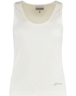 Ganni Sleeveless Top - White