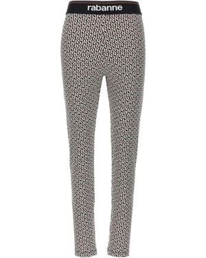 Rabanne Monogram Jacquard Logo Waistband Leggings - Grey