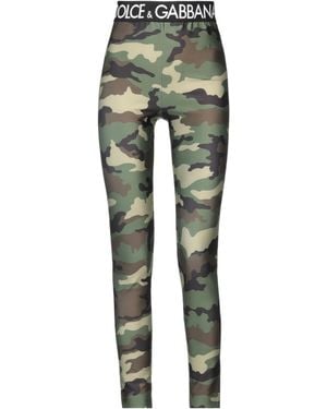 Dolce & Gabbana Camouflage-Print Leggings - Green