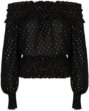 Self-Portrait Chiffon Top - Black