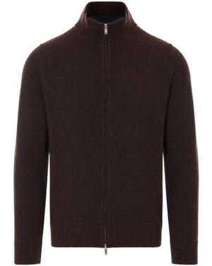 Alpha Studio Long-Sleeve Zip-Up Cardigan - Brown