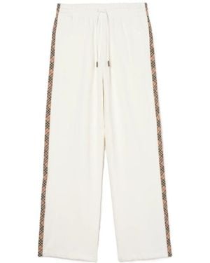 Burberry Check Trim Track Pants - White
