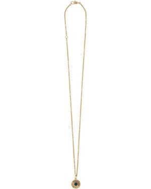 Saint Laurent Metal Badge Necklace - White