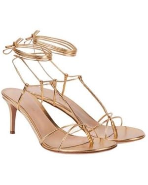 Gianvito Rossi 70 Metallic Leather Thong Sandals
