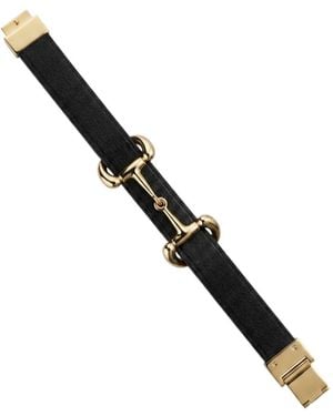 Gucci Leather Bracelet With Horsebit - Metallic