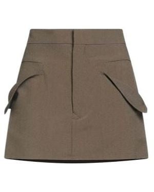 Rick Owens Solid-Color Wool A-Line Skirt - Brown