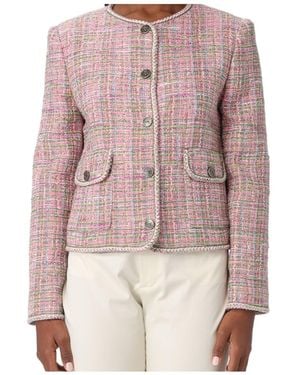 Etro Button-Up Tweed Jacket - Pink