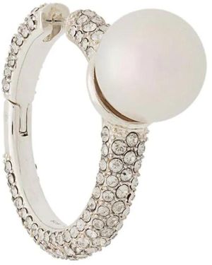 Ambush Pearl Crystal Ring Earrings - White