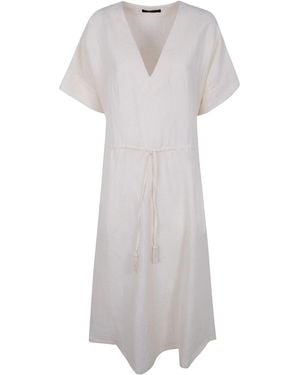 Seventy V-Neck Tie Dress - White