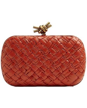 Bottega Veneta Knot Knitted Clutch - Red