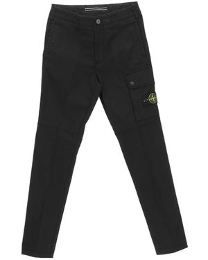 Stone Island Compass-Patch Cargo Trousers - Black