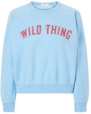 Mother Printed Cotton-Jersey Sweatshirt - Blue
