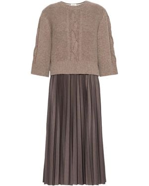 Weekend by Maxmara Jersey Dress With A Wool Top - Brown