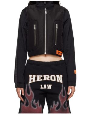 Heron Preston Zipper Vest Style Cotton Jacket - Black