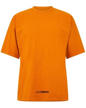C.P. Company Logo Crew Neck T-Shirt - Orange
