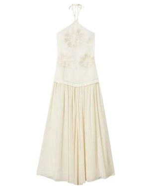 Twinset Embroidered Halterneck Dress - White