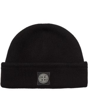 Stone Island Lightweight Warm Knit Beanie - Black
