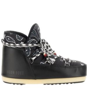 Alanui Multi-Panel Lace-Up Boots - Black